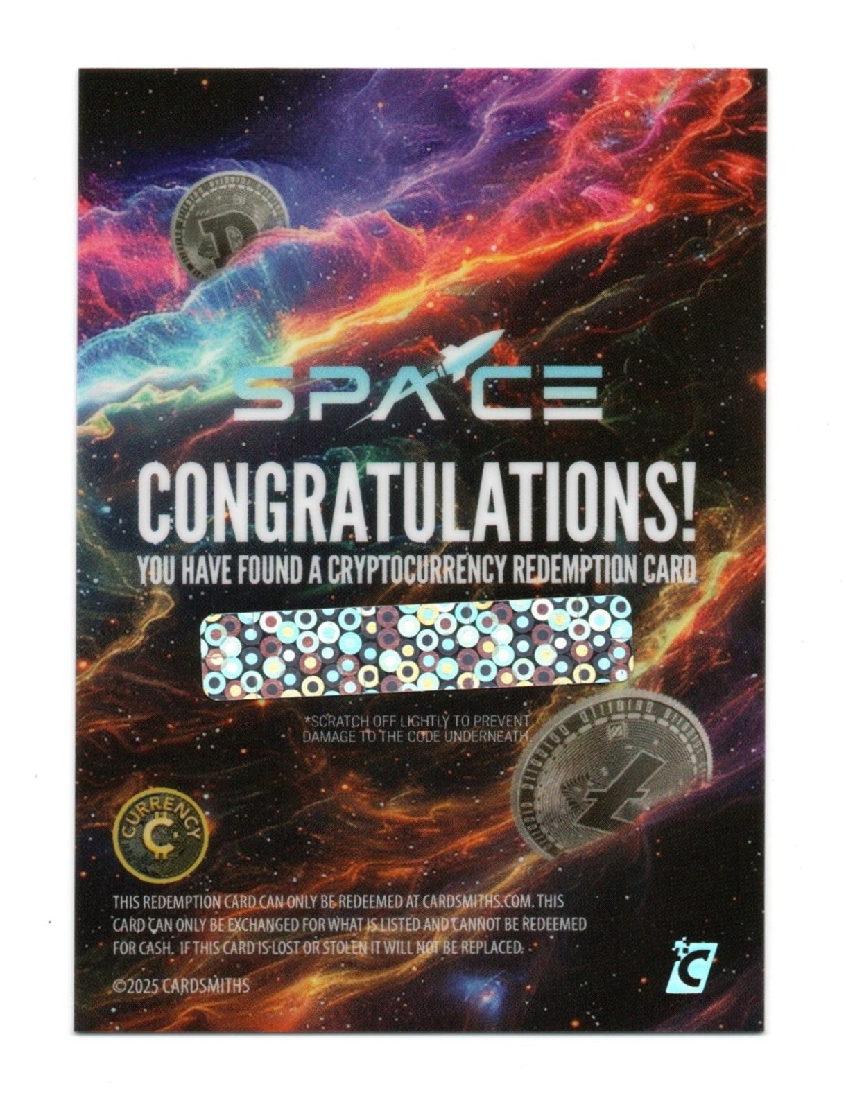 2025 Cardsmiths Currency Space Galactic Edition UNSCRATCHED CRYPTO REDEMPTION 