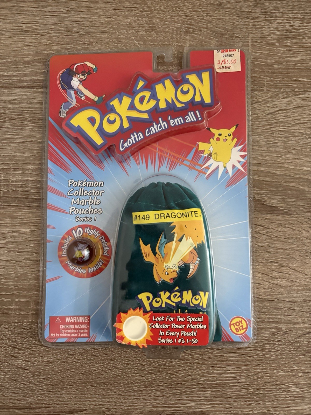 Toy Biz Pokemon Collector Marble Pouches - Dragonite Red Pouch SEALED