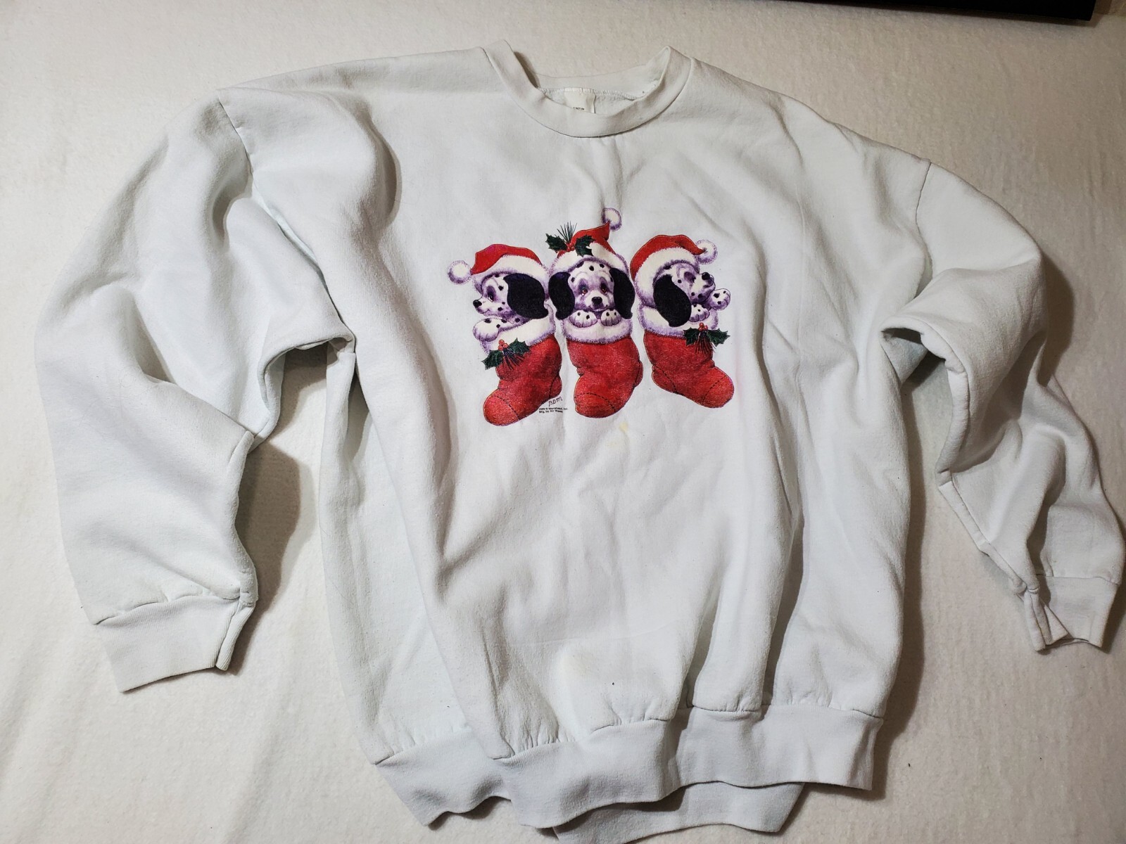 vintage 1999 christmas dalmatians sweat top WOMENS 3XL Superb Condition 