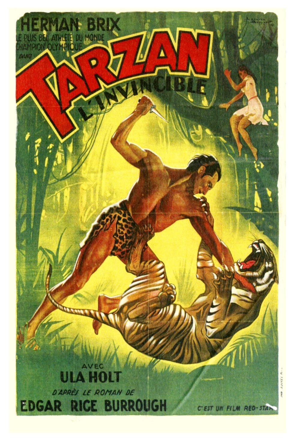 Tarzan L'Invincible Poster - 1930s Jungle Adventure 🌿🗡️ - 24x36” - 200gsm