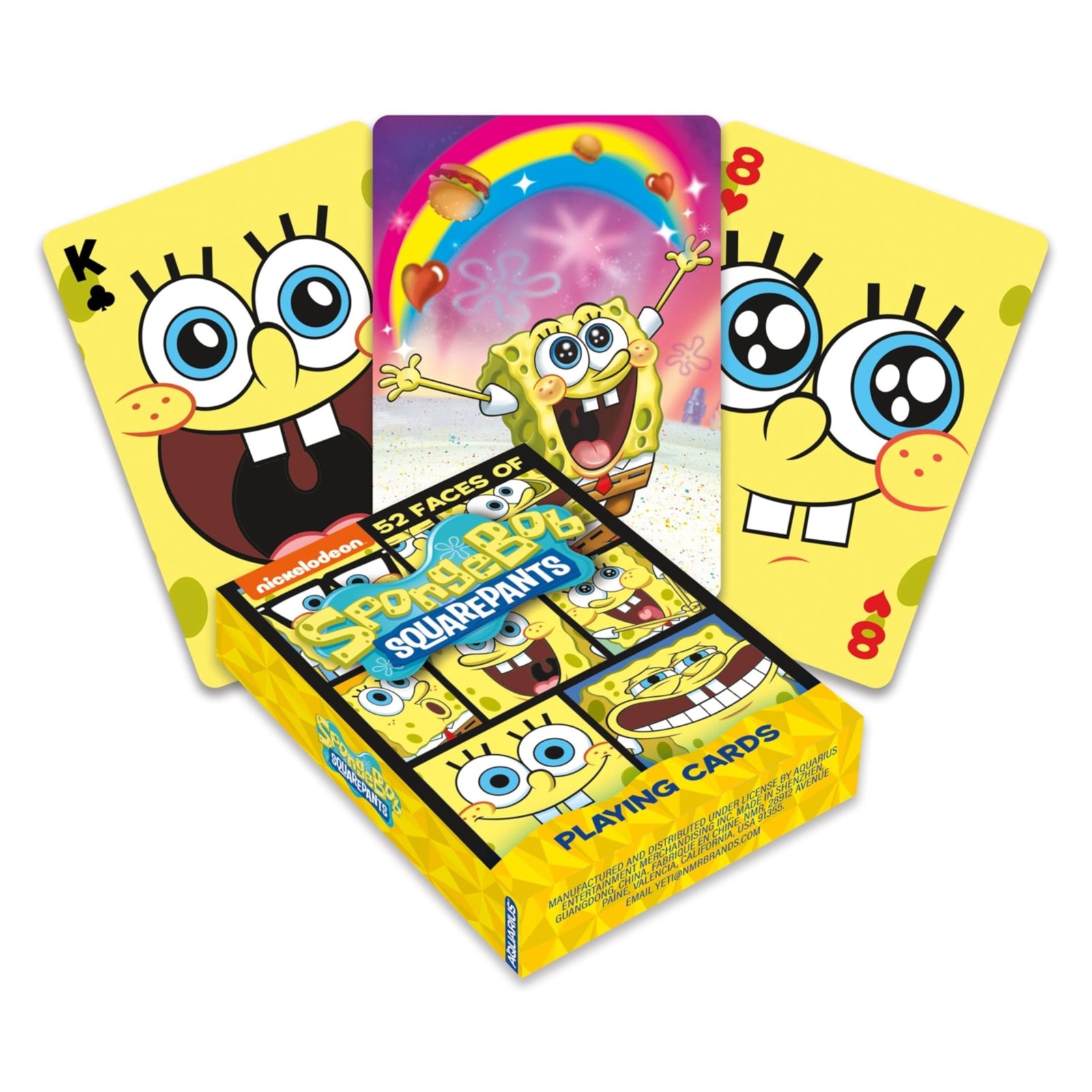 AQUARIUS Spongebob Faces Playing Cards - Spongebob Themed Deck of Cards