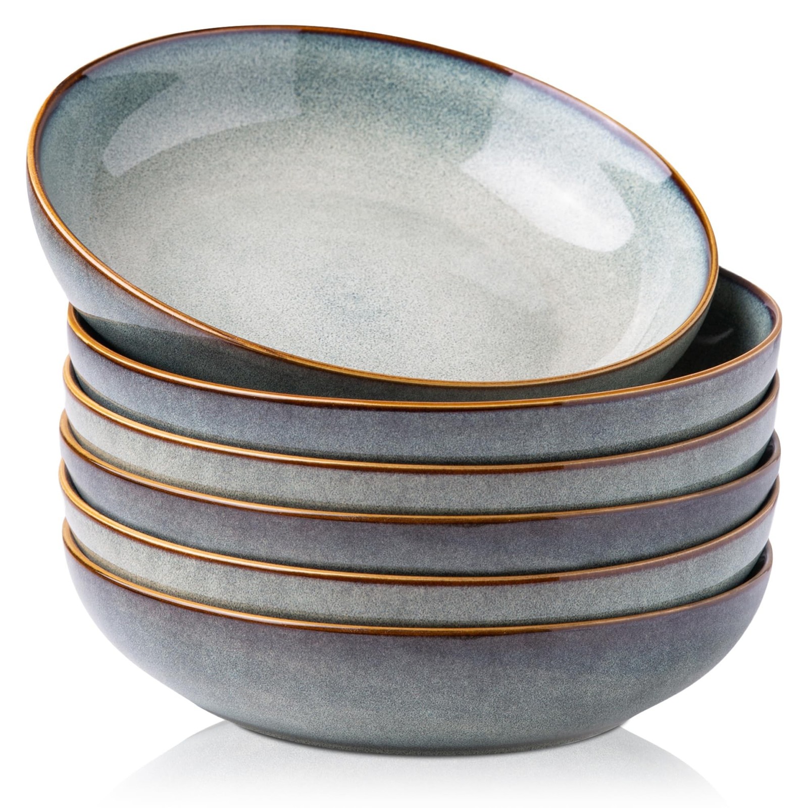 AmorArc 8.5\'\' Large Pasta Bowls, 36oz Ceramic Pasta Serving Bowls Set of 6 fo... AmorArc 8.5\'\' Large Pasta Bowls, 36oz Ceramic Pasta Serving Bowls Set of 6 fo...