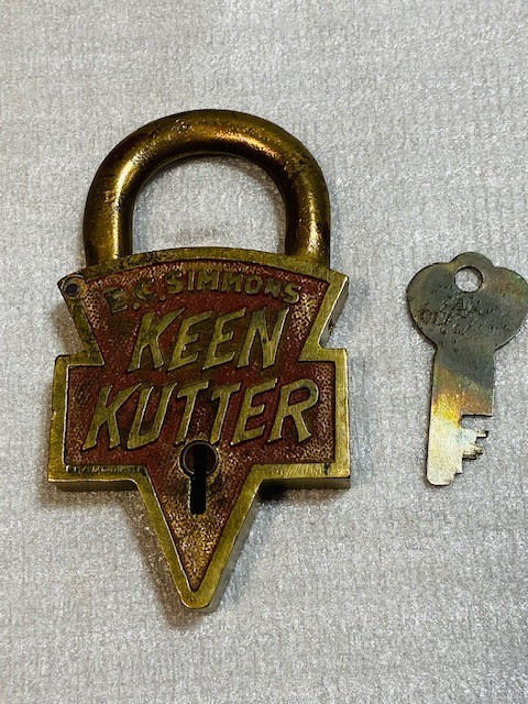 Antique Brass Keen Kutter E. C. Simmons Padlock