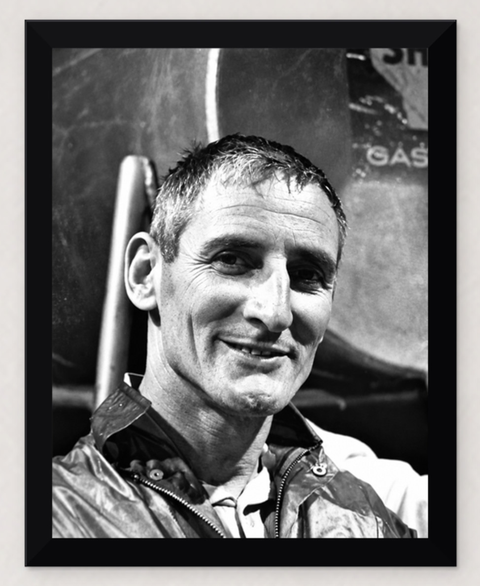 9.5X12 FRAMED KEN MILES SHELBY AMERICAN DRIVER FRAMED PHOTO REPRODUCTION PRINT