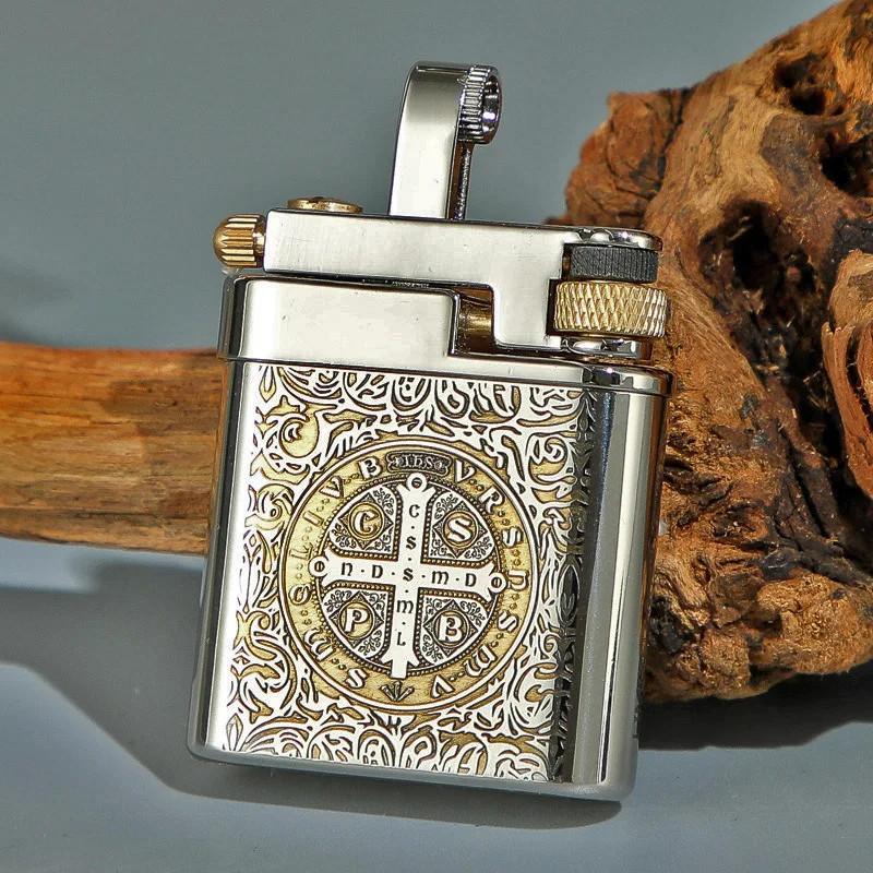 Chief Brass Kerosene Lighter Slide Ignition Vintage Refillable Metal EDC...