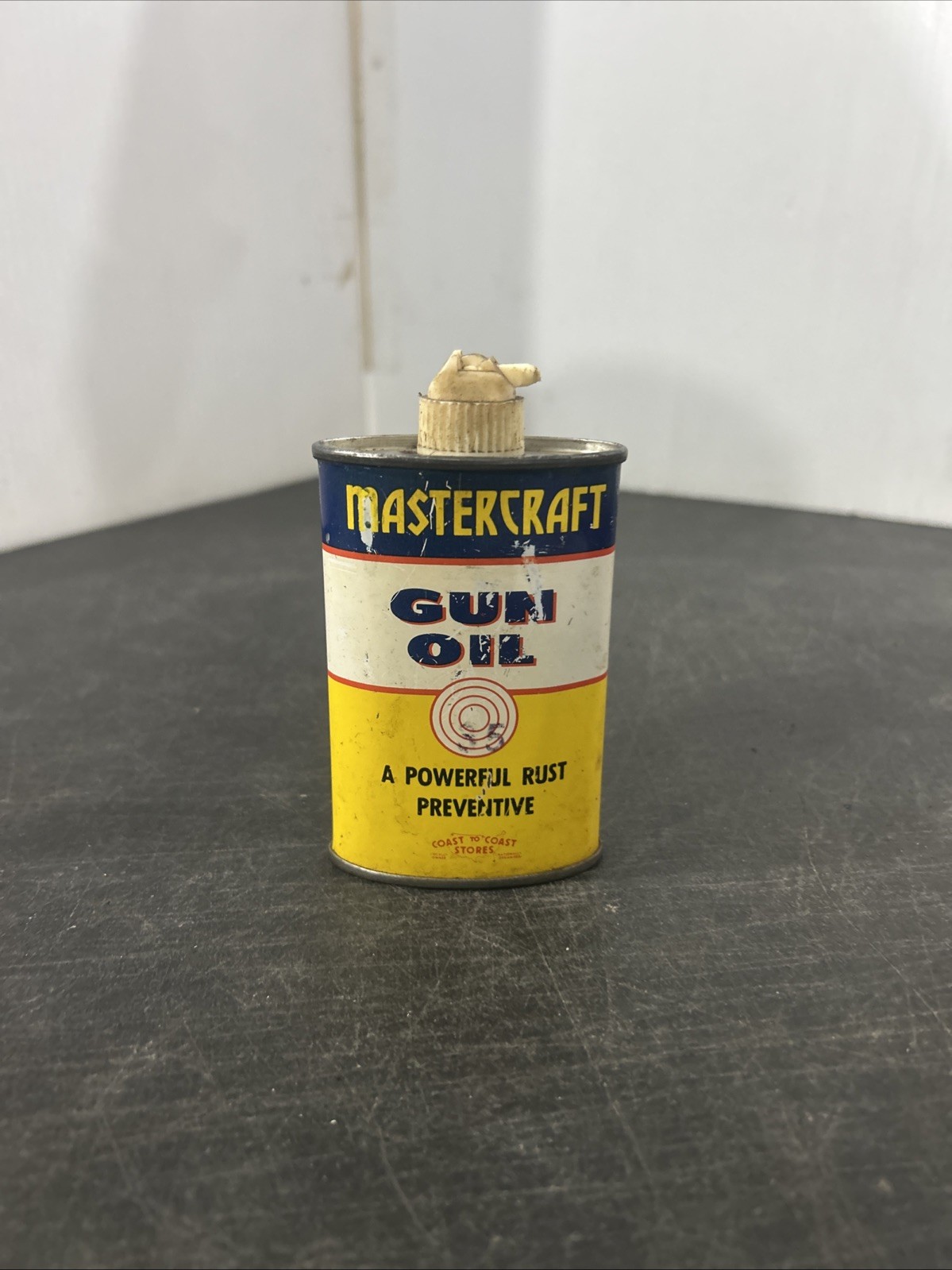 VINTAGE COAST TO COAST MASTERCRAFT GUN OIL 3 OZ POCKET CAN NEAR HALF FULL