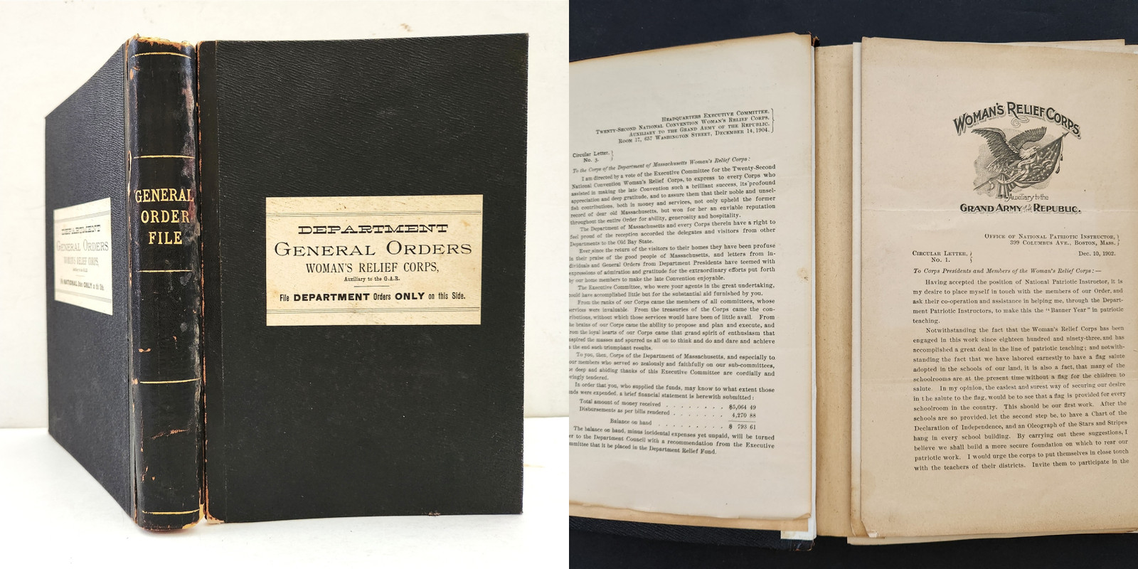 1902+ antique WOMAN\'S RELIEF CORPS aux GAR GENERAL ORDERS bound 25pc lot