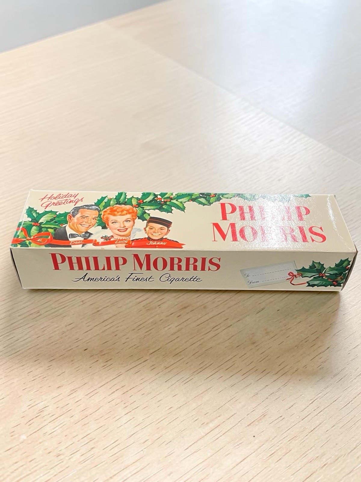  1953 Philip Morris I Love Lucy Christmas Cigarette Carton Lucille Ball EMPTY