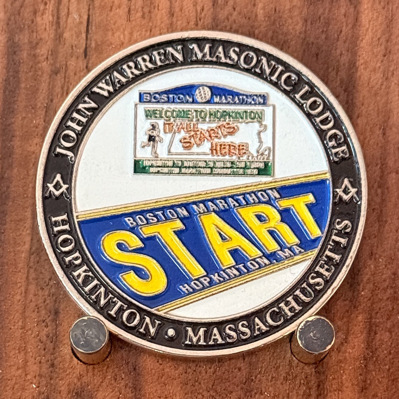 Boston Marathon Masonic Lodge Hopkinton Massachusetts Challenge Coin  W#20