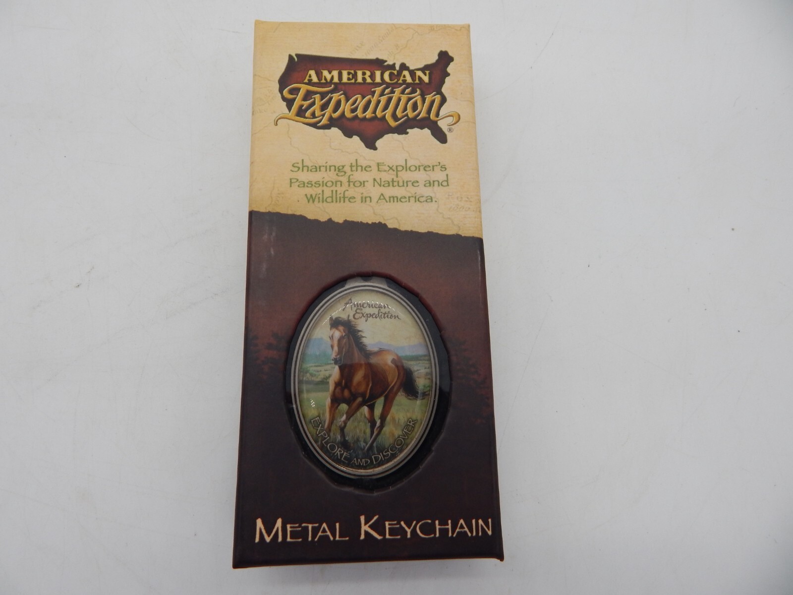 American Expedition Mustang Metal Key Chain New in Box