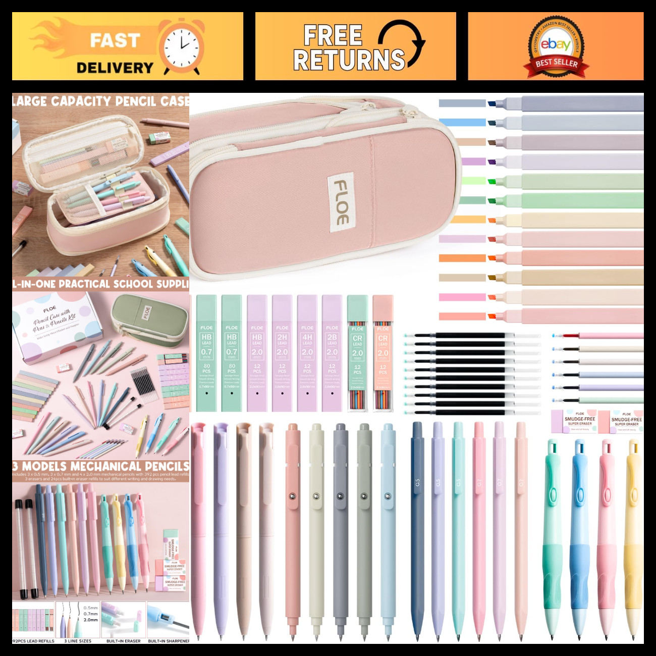 65PCS Cute Aesthetic School Supplies Set | Back to School Stationery Kit