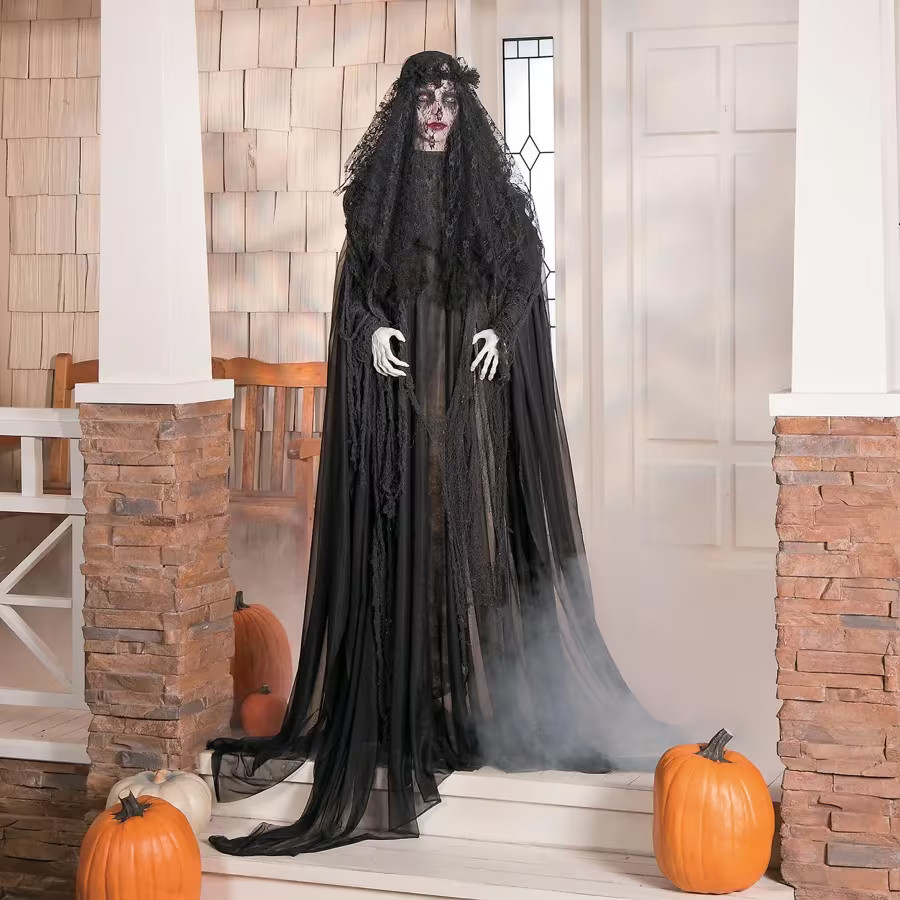 Witch with Red Apple Standing Halloween Decoration - 8 ft 