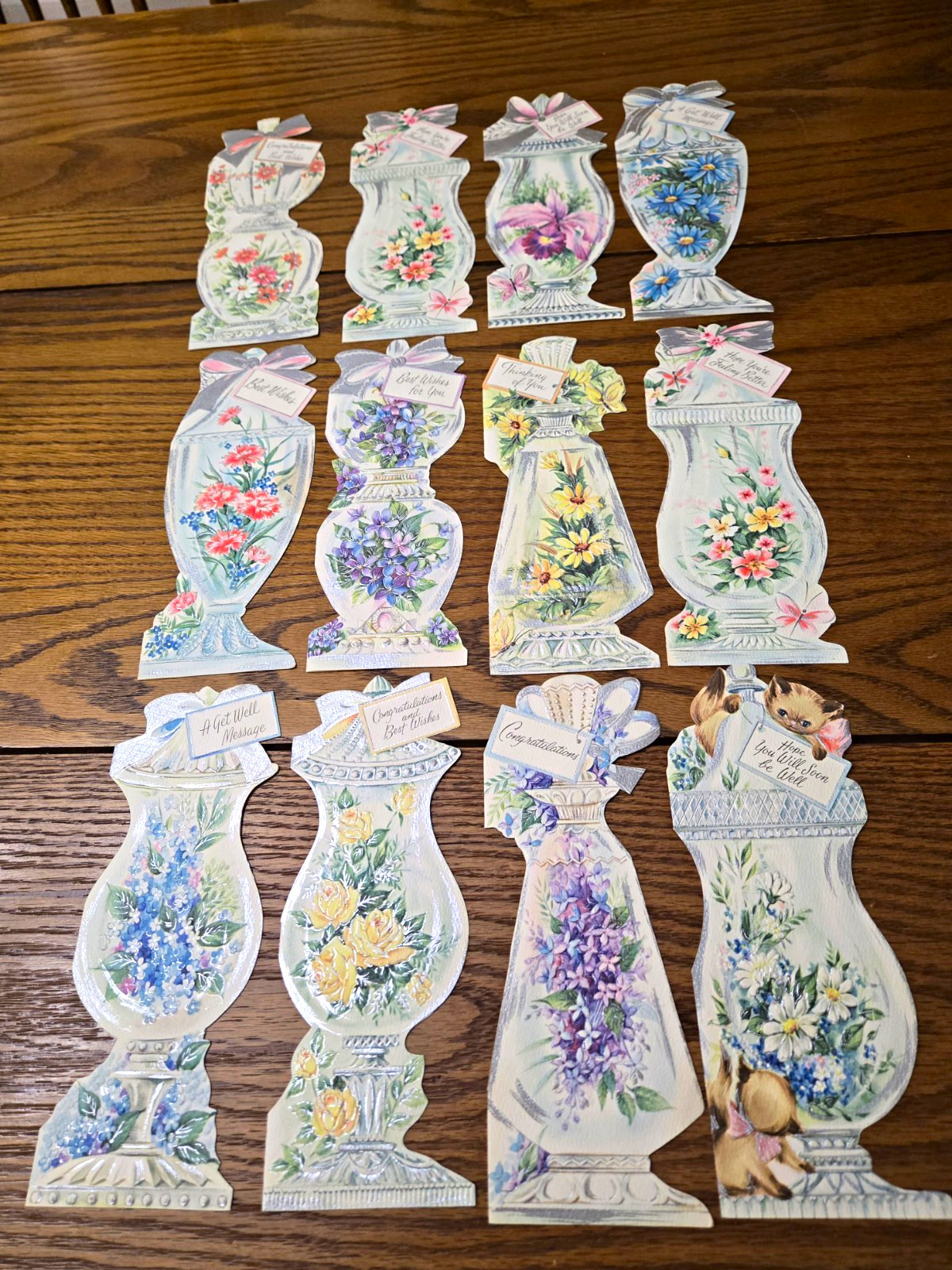 Crystal Bouquet Mid-Century Everyday Assortment 21 Novelty Folders Vintage Cards