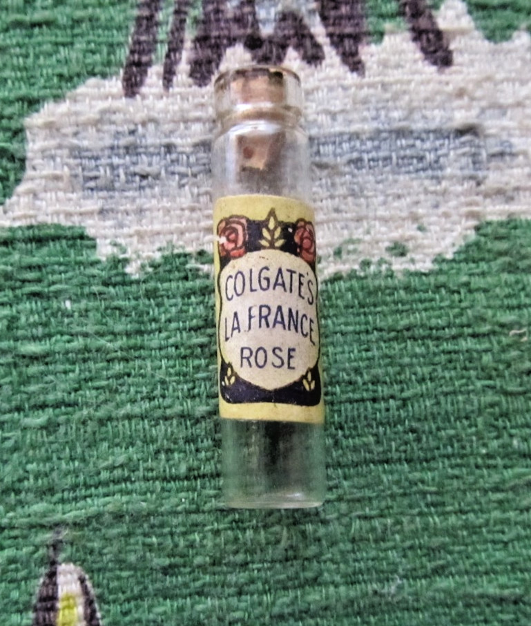 Vintage 1900\'s VERY tiny sample/ apothecary bottle of Colgate\'s La France Rose
