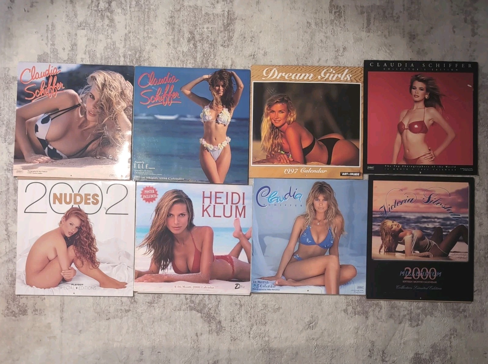 lot of 8 CLAUDIA SCHIFFER MODEL CALENDAR  SUPERMODEL