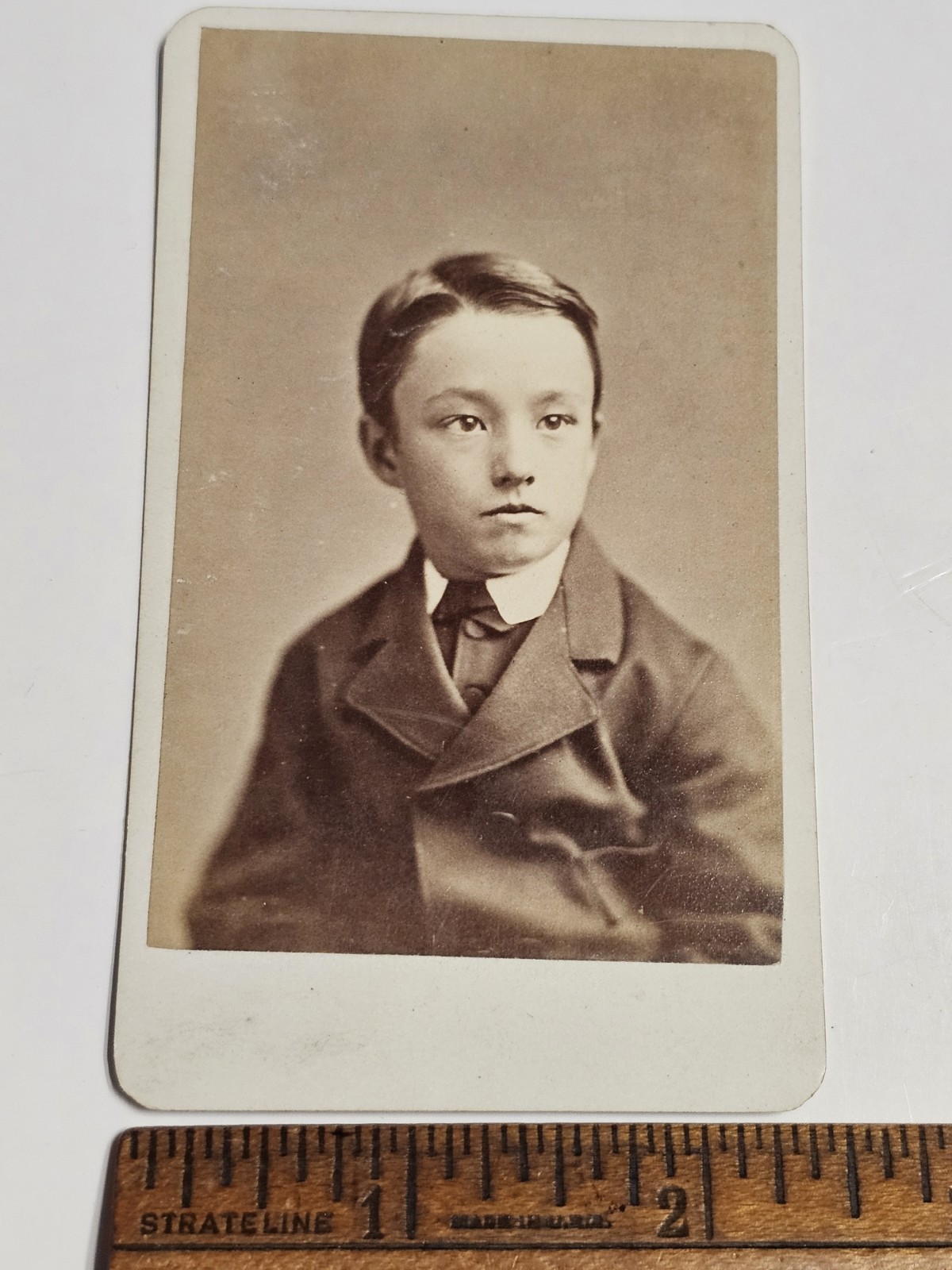 c1860s-70s CDV Boy Portrait Manchester Bros Providence RI Victorian Photo