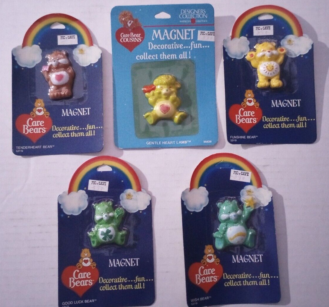 Vintage 1980\'s Care Bears & Cousins MOC MIP Magnet Lot American Greetings Co AGC
