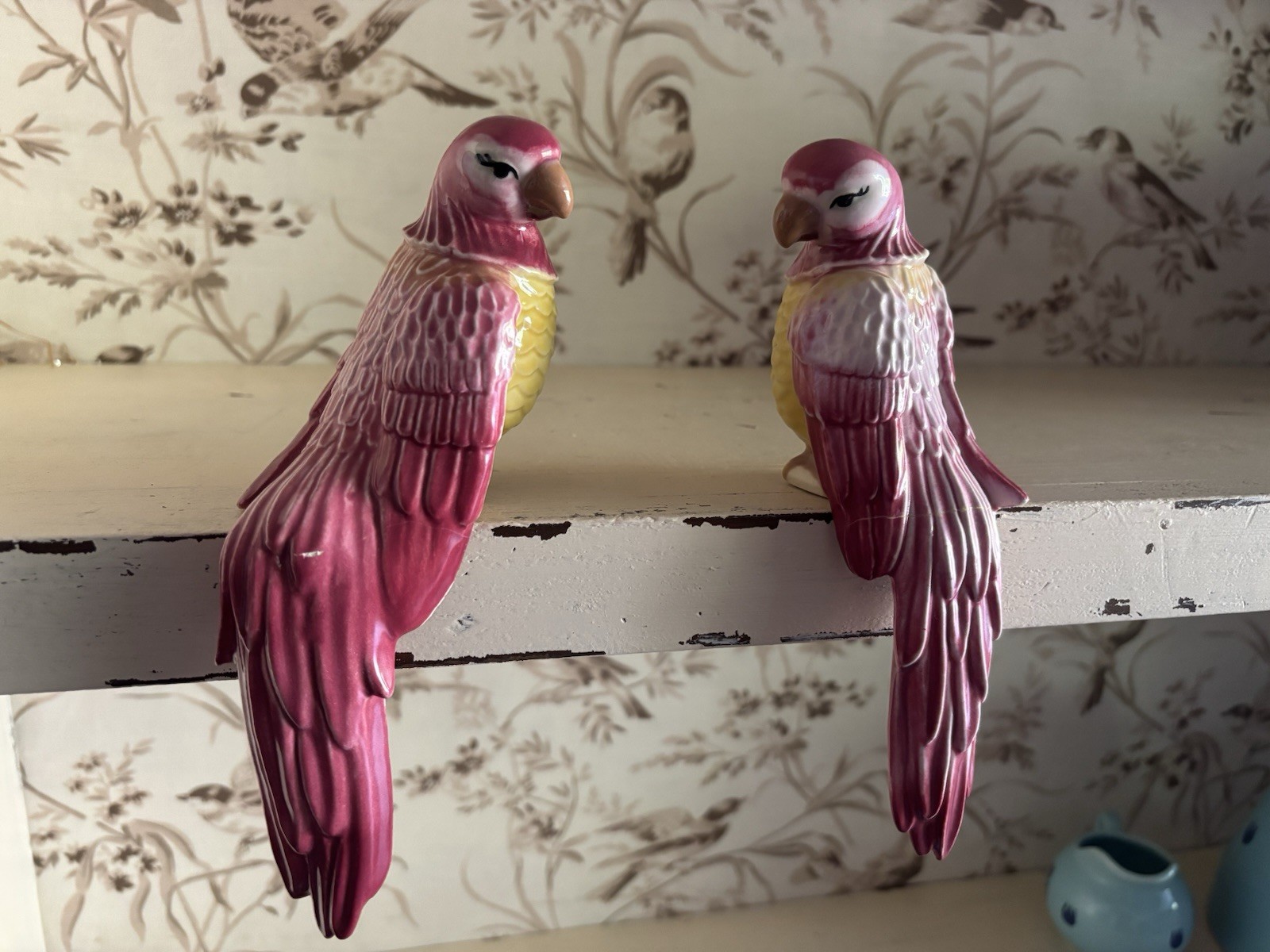 Vintage 1952 Ceramic Arts Studio Pete & Polly Parrots Shelf Sitters Madison WI