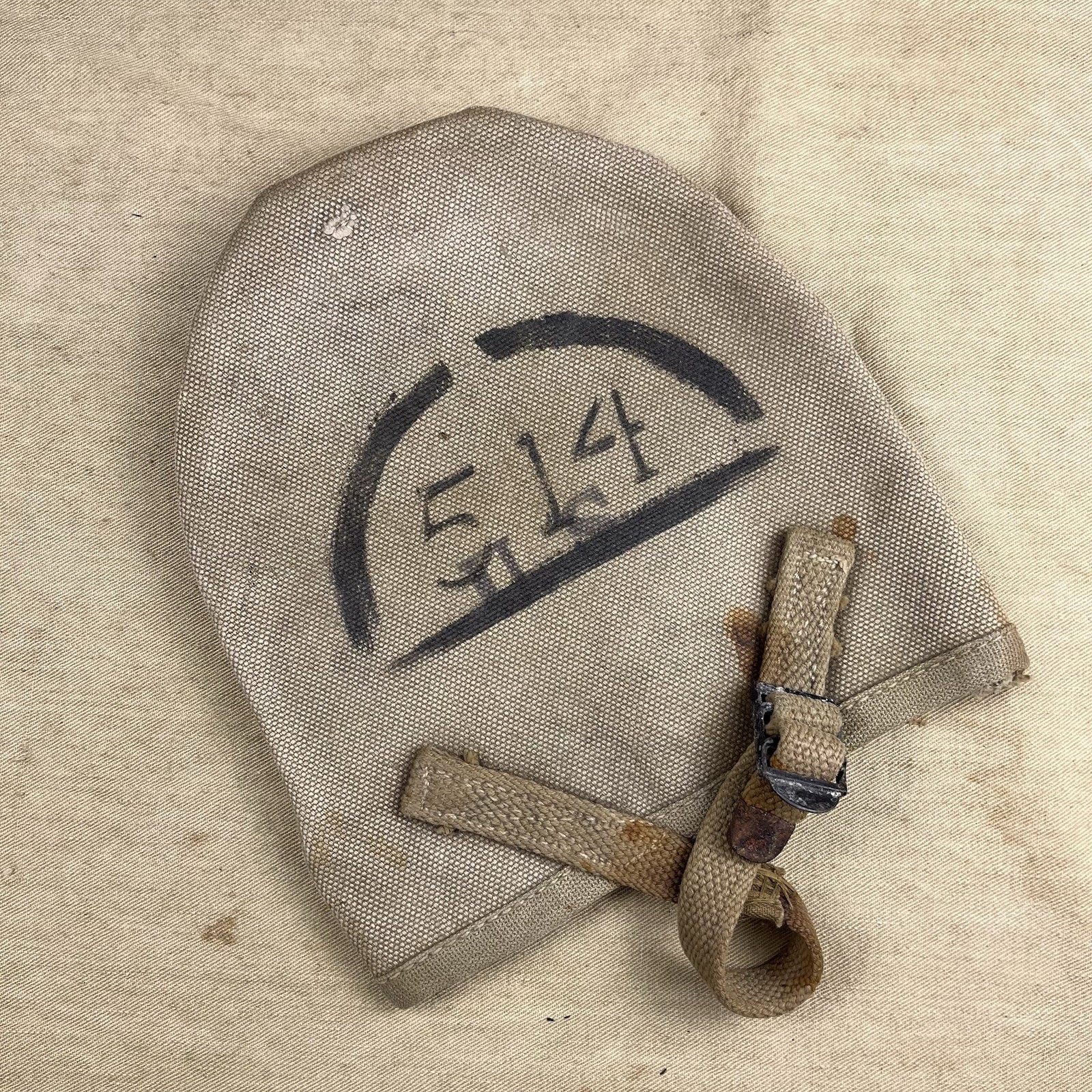 WWII USMC T Handle Shovel Cover Pouch WW2 US 1942 UNIS Marked 514