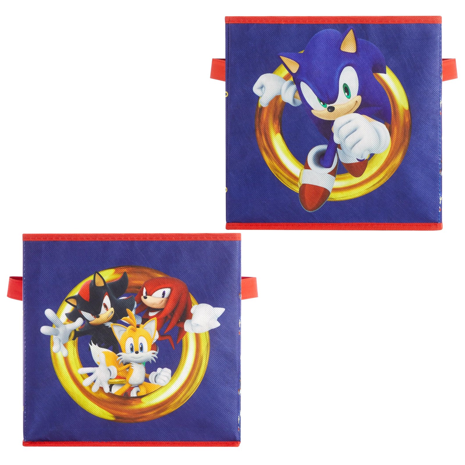Idea Nuova Sonic the Hedgehog Storage Cubes with Handles, Set of 2, Durable 10