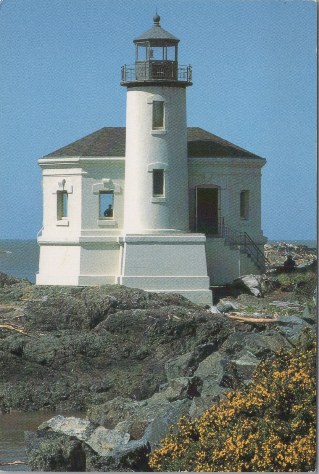 Bandon Oregon OR Coquille River Lighthouse Nature\'s Design 4x6 Postcard