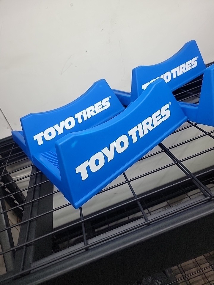 Toyo Tires Store Display Stand Plastic Advertisement Sign 4-pc Adjustable Blue