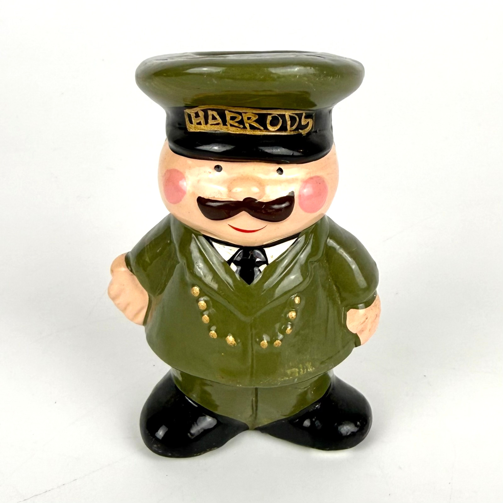 Vintage Harrods Doorman Candle Holder Hand-Painted Figurine London Knightsbridge