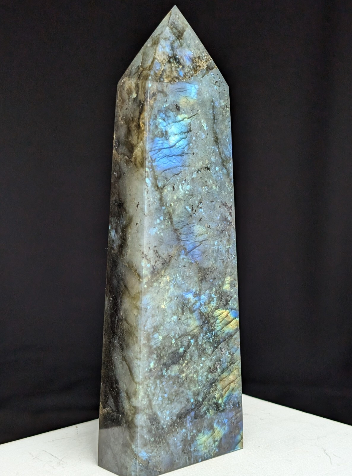 Labradorite Tower Amazing Flash Crystal Gemstone Large Tall Point Chakra Wand