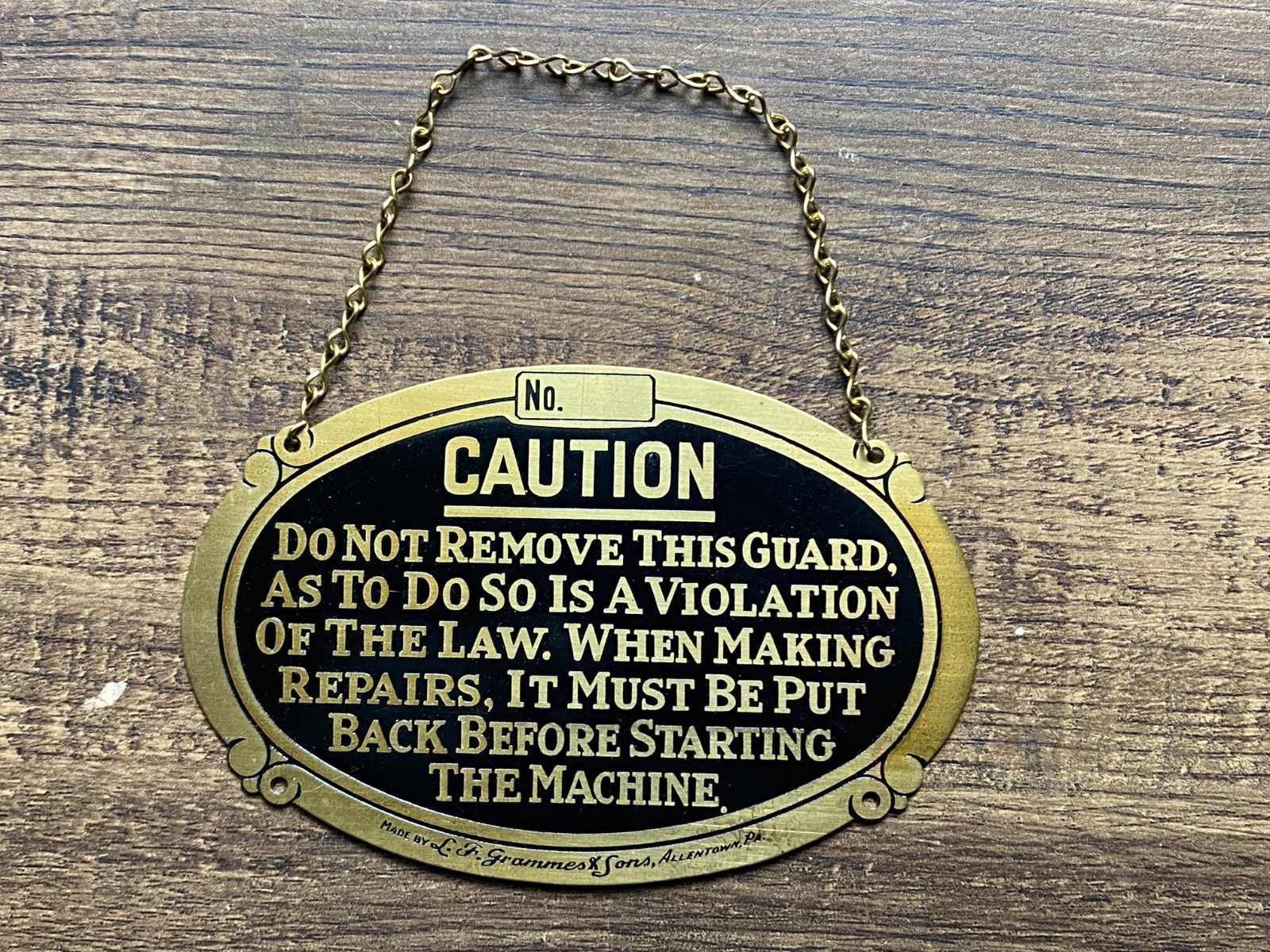 Maytag Washing Machine Industrial Safety Tag Sign LF Grammes & Sons Allentown PA