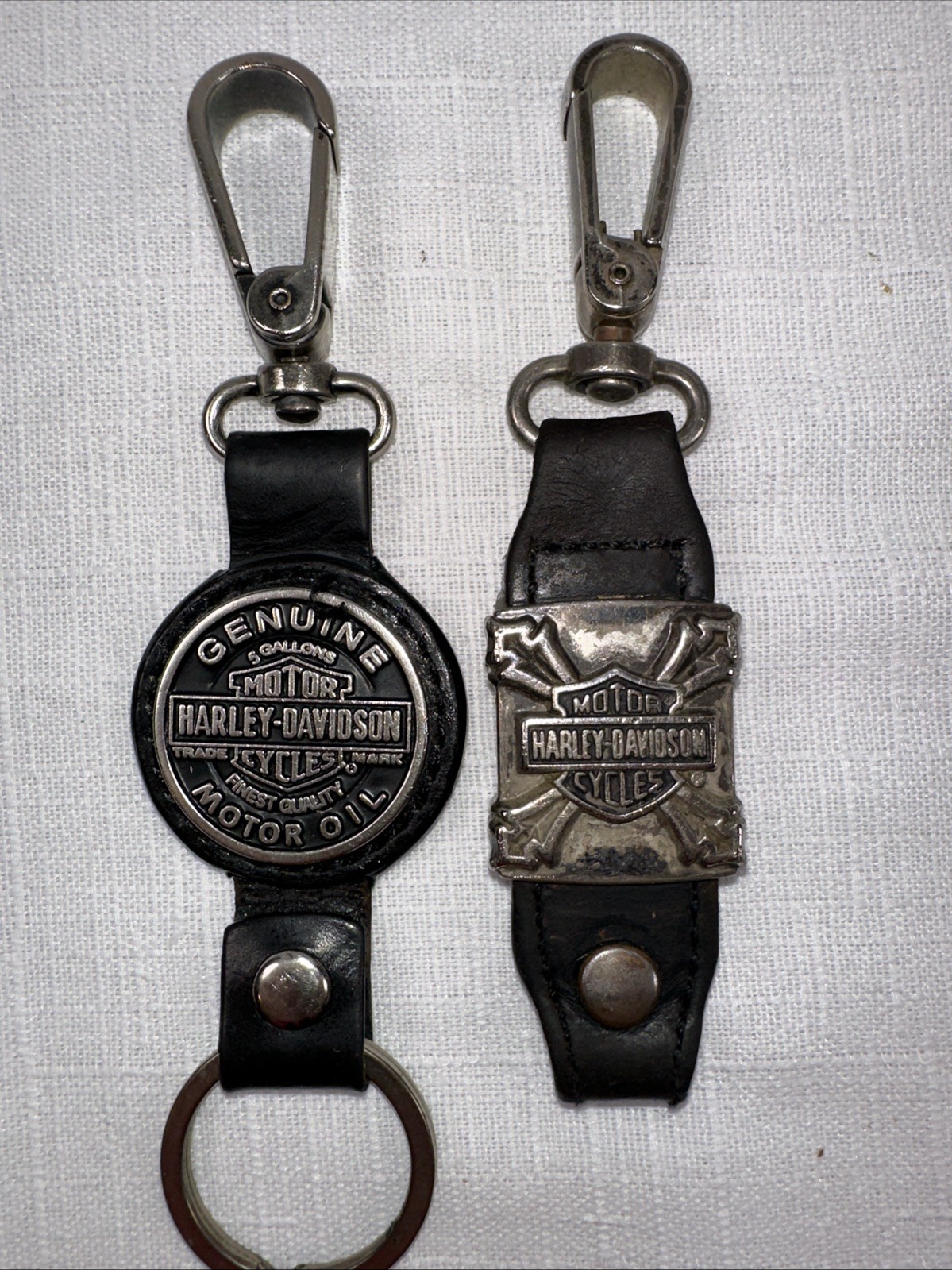 Vintage Harley Davidson Leather Keychains Gothic Maltese Cross