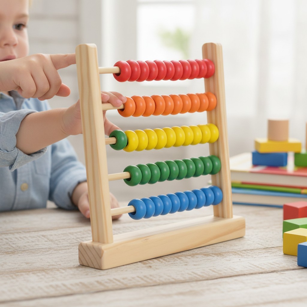 Durable Mini Abacus with 50 Vibrant Beads - Perfect for Number Recognition