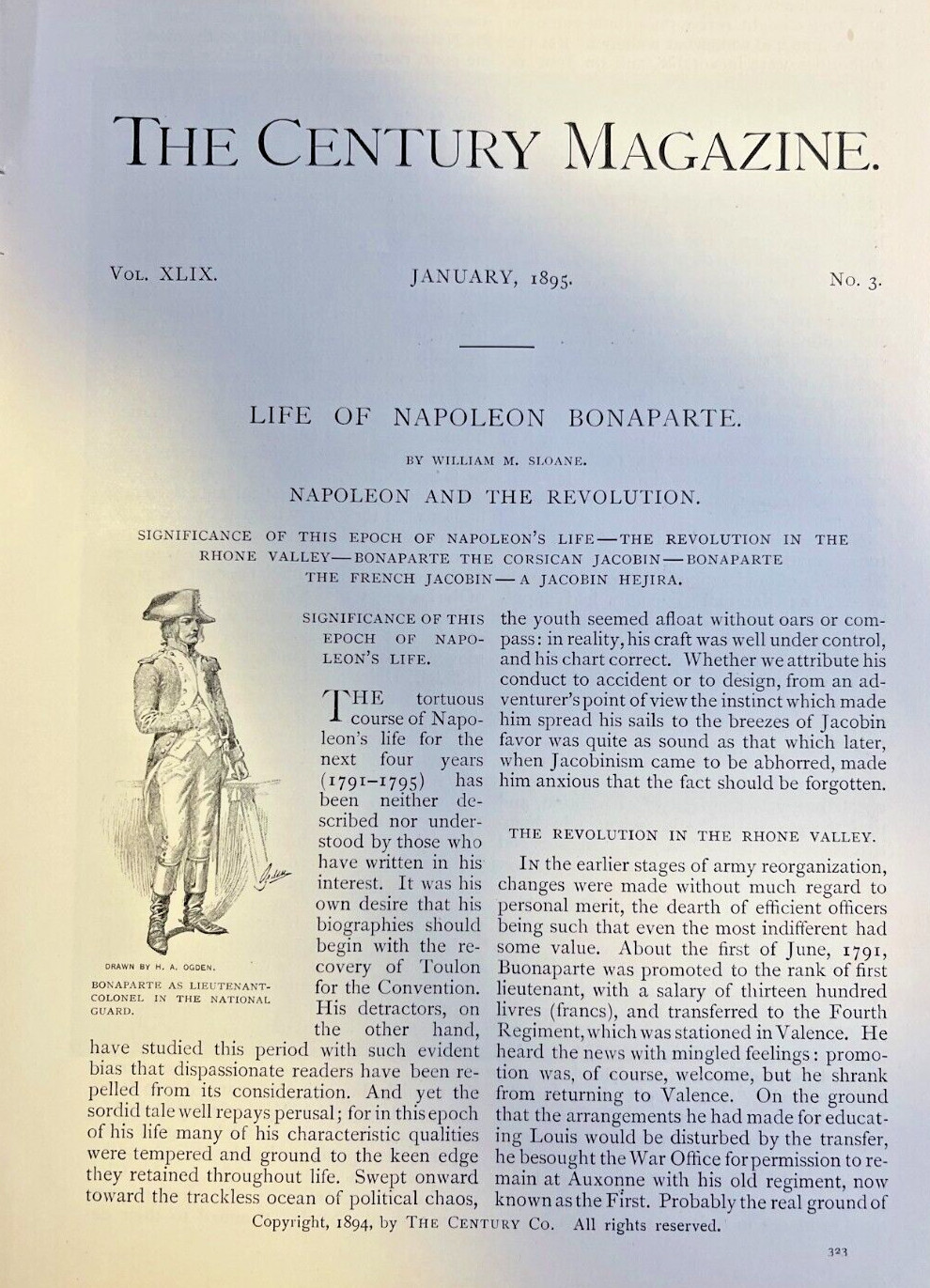 1895 Napoleon Bonaparte in French Revolution Rhone Valley Valence Jemmapes