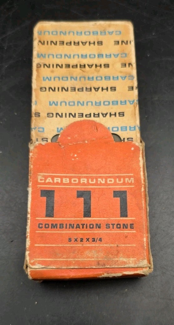 Vintage Carborundum 111 Combination Sharpening Stone 5x2x3/4 Niagara Falls NY
