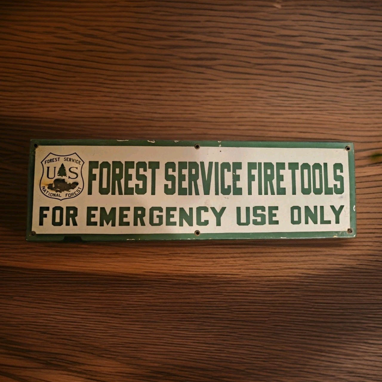 Vintage US Forestry Service Porcelain Sign National Park Service 20