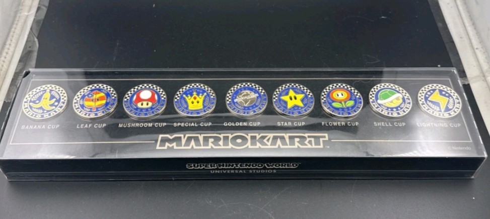 Universal Epic Universe Super Nintendo World Mario Kart Cup Icons Pin Set 9