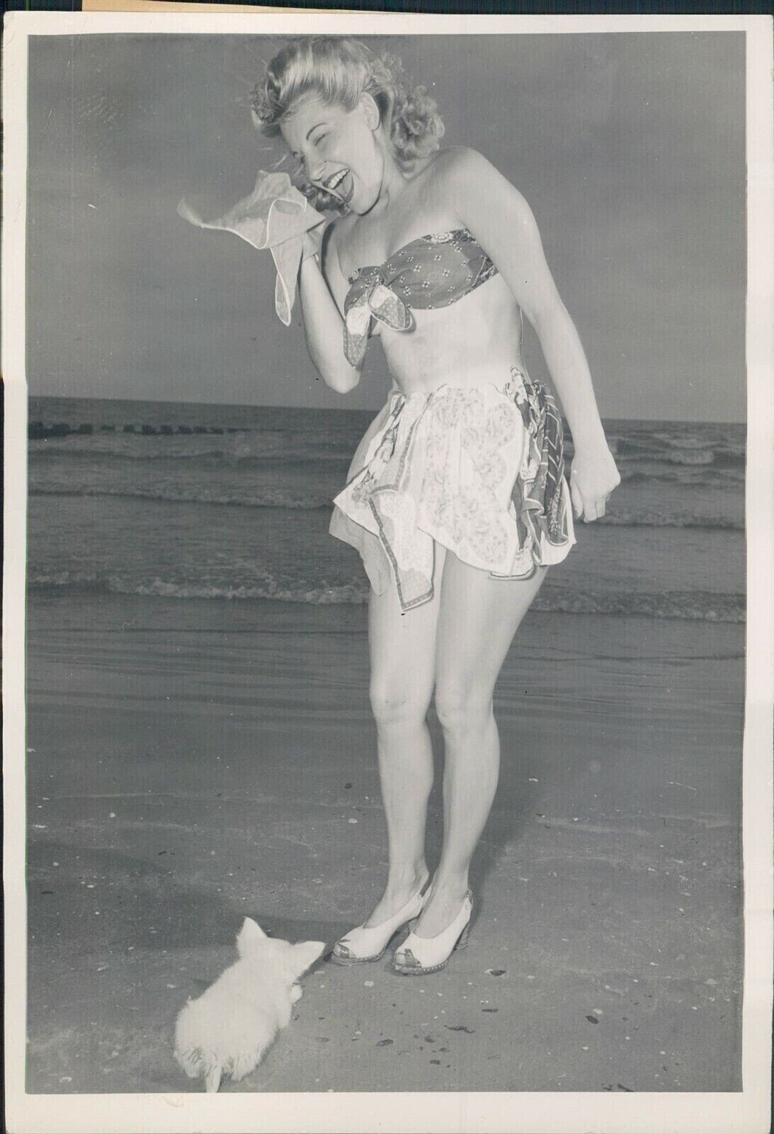 1942 Press Jean Merrick Pretty Blond Swim Suit Beautiful Woman Mermaid Photo