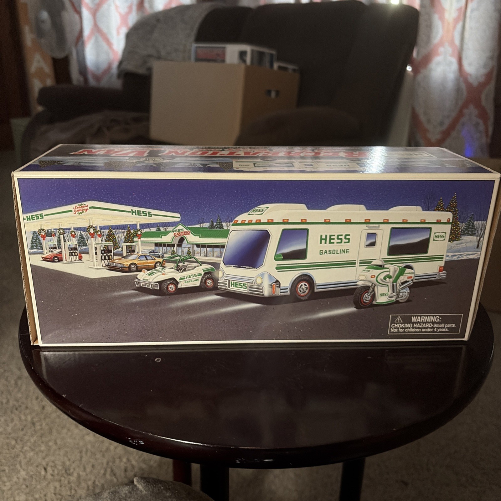 Vintage 1998 Hess Truck Recreation Van with Dune Buggy and Motorcycle NEW IN BOX