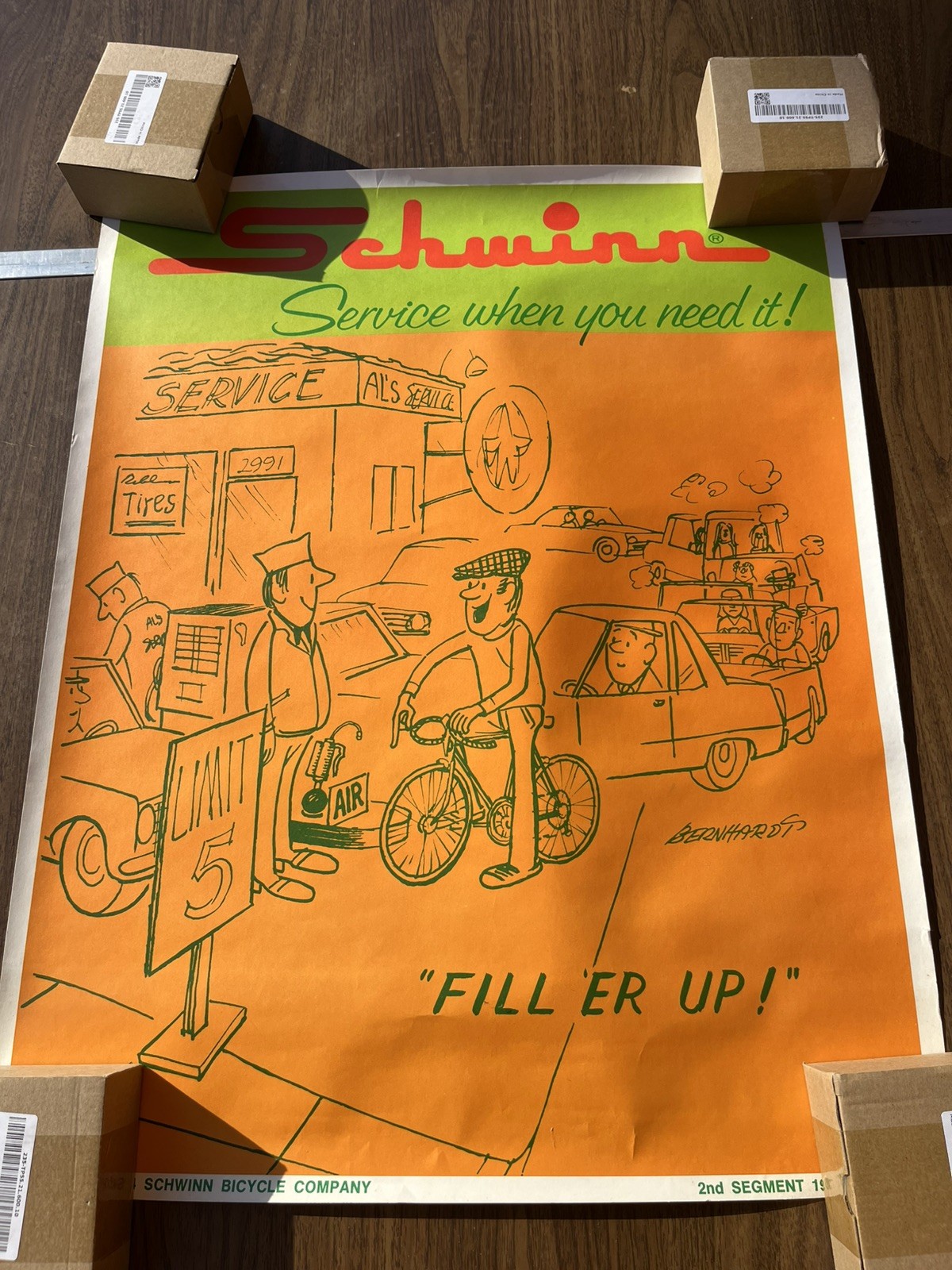 Vintage Original Schwinn Cartoon Promotional Advertising Poster \