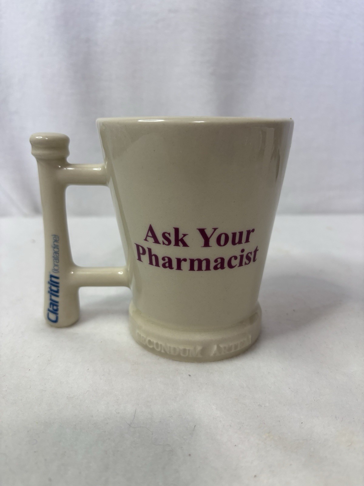 Vintage USA MADE CLARITIN Coffee Cup  Pharmacist Promotional Drug REP GIFT RARE