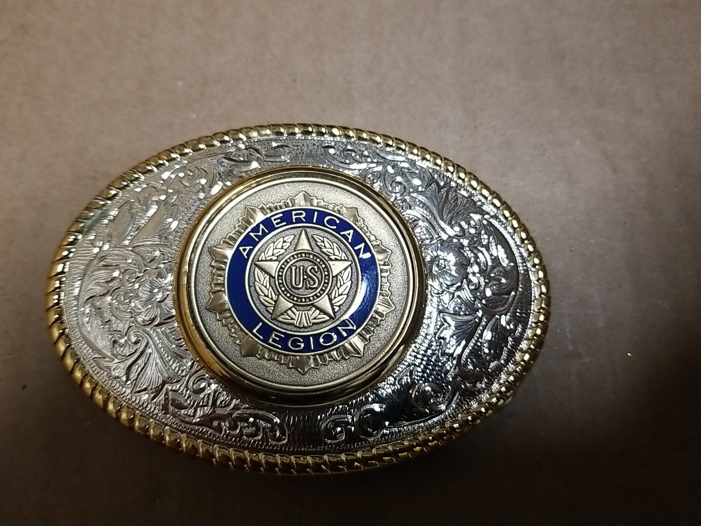 VINTAGE “AMERICAN LEGION SOLID BRASS BELT BUCKLE