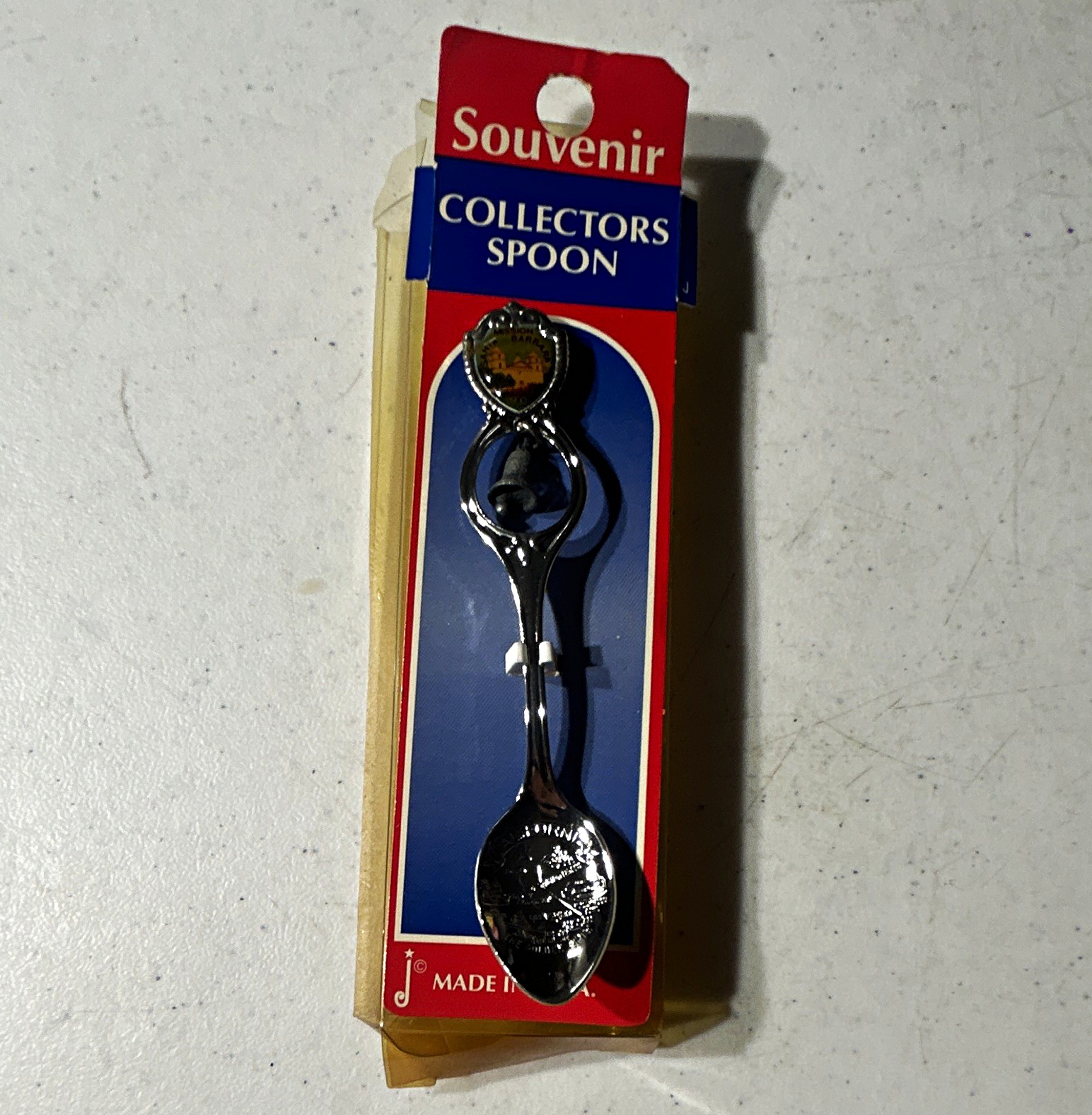 Mission Santa Barbara Souvenir Travel Spoon Silver Color Metal Collector Spoon