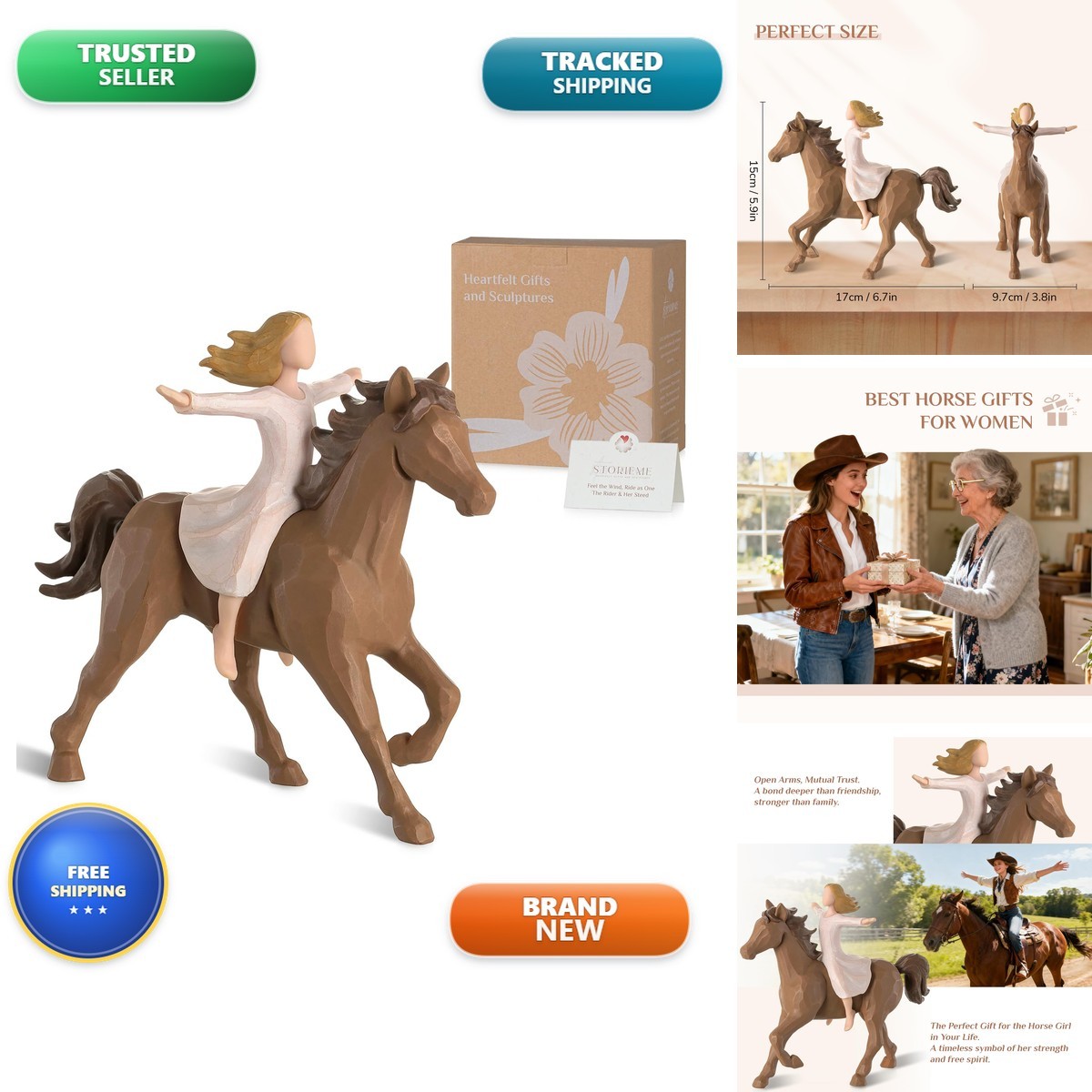 Storieme Cool Girl Riding Horse Figurines