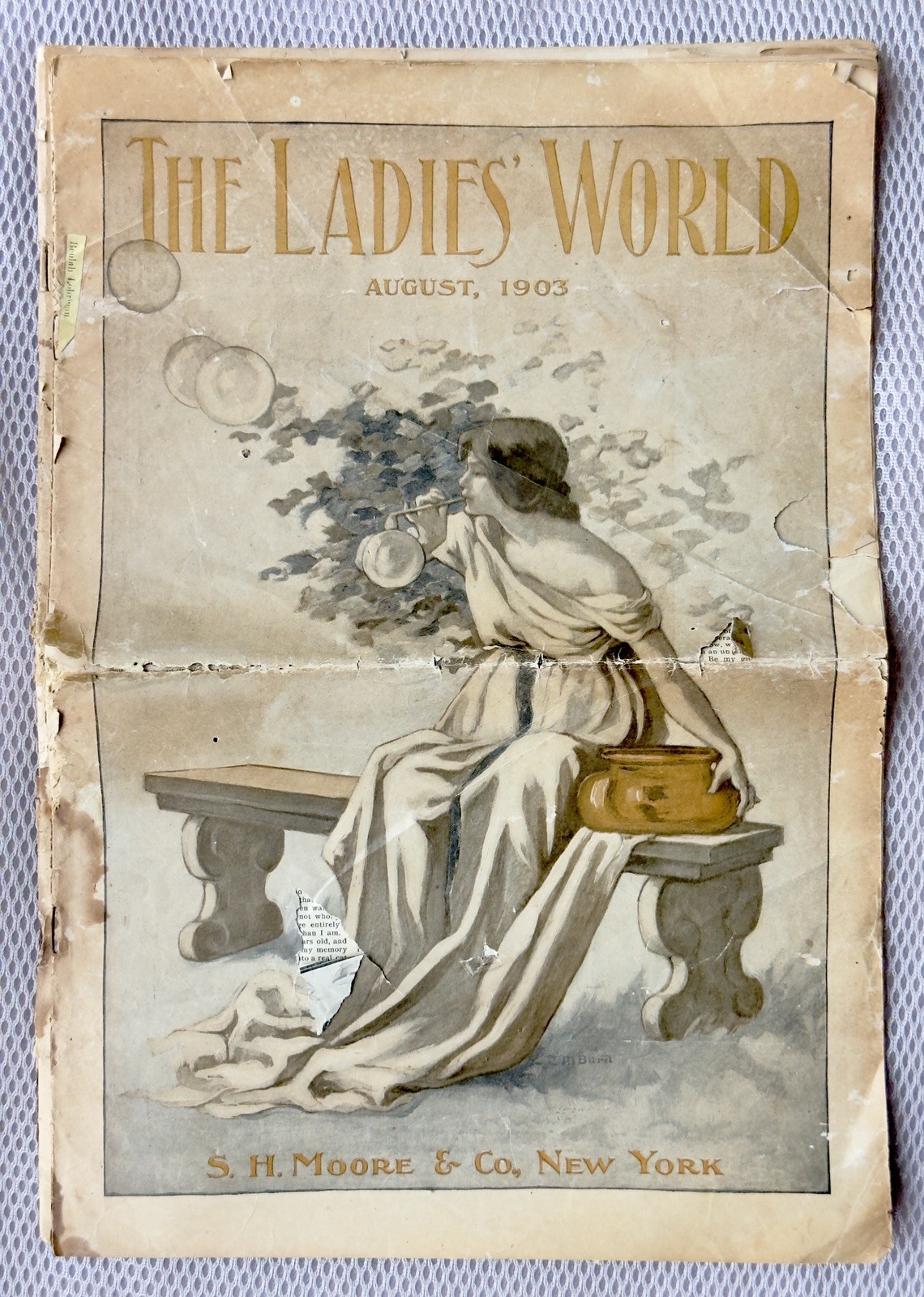 Antique 1903 The Ladies World Magazine August 1903 Beulah Lobrison Cover Art Ads