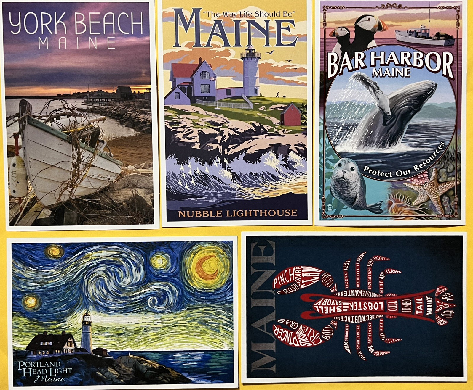 Maine Lantern Press Postcards  6x4 Scenic