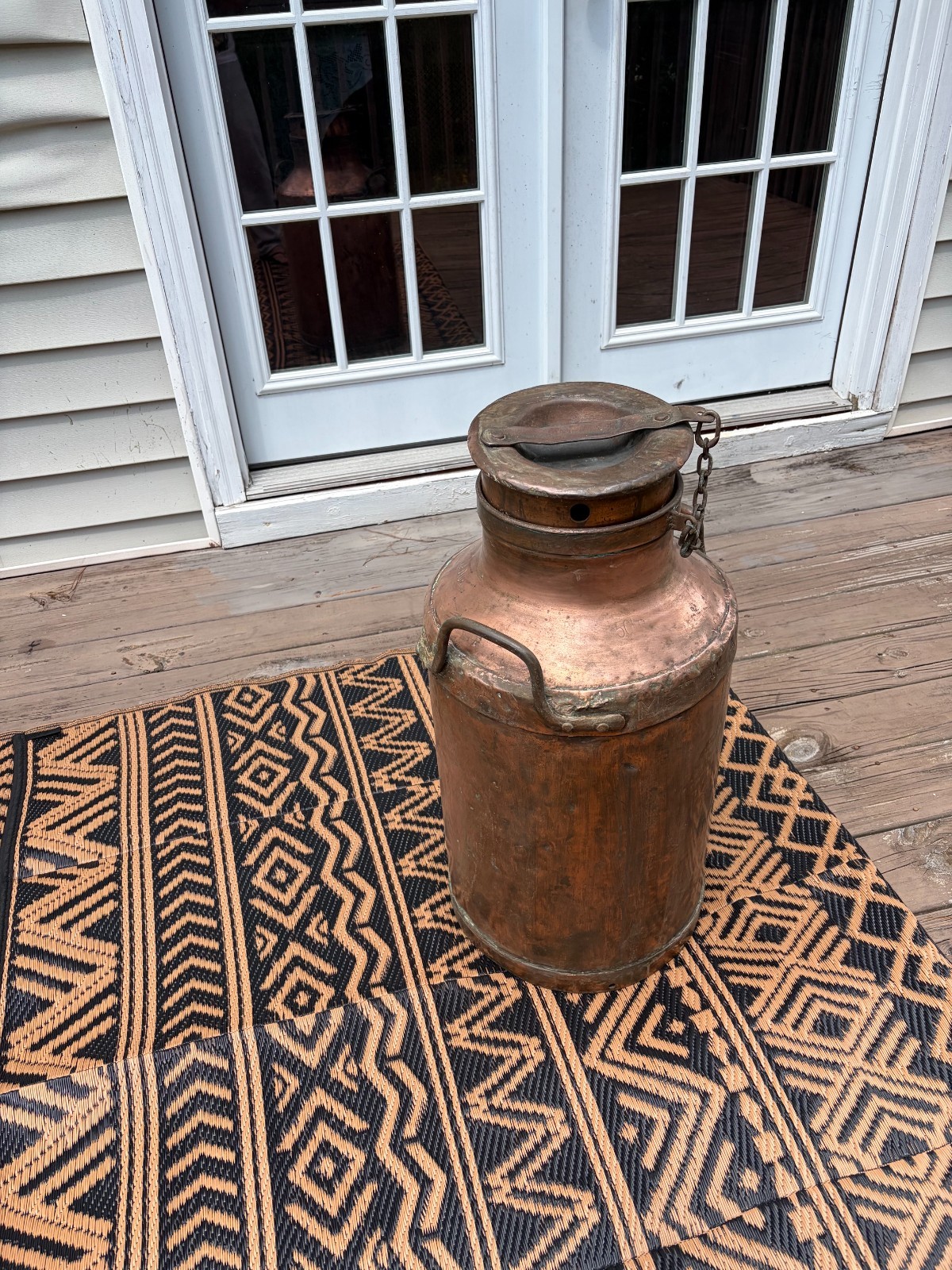 A 19th century antique copper milk can from Buenos Aires, Argentina - authentic