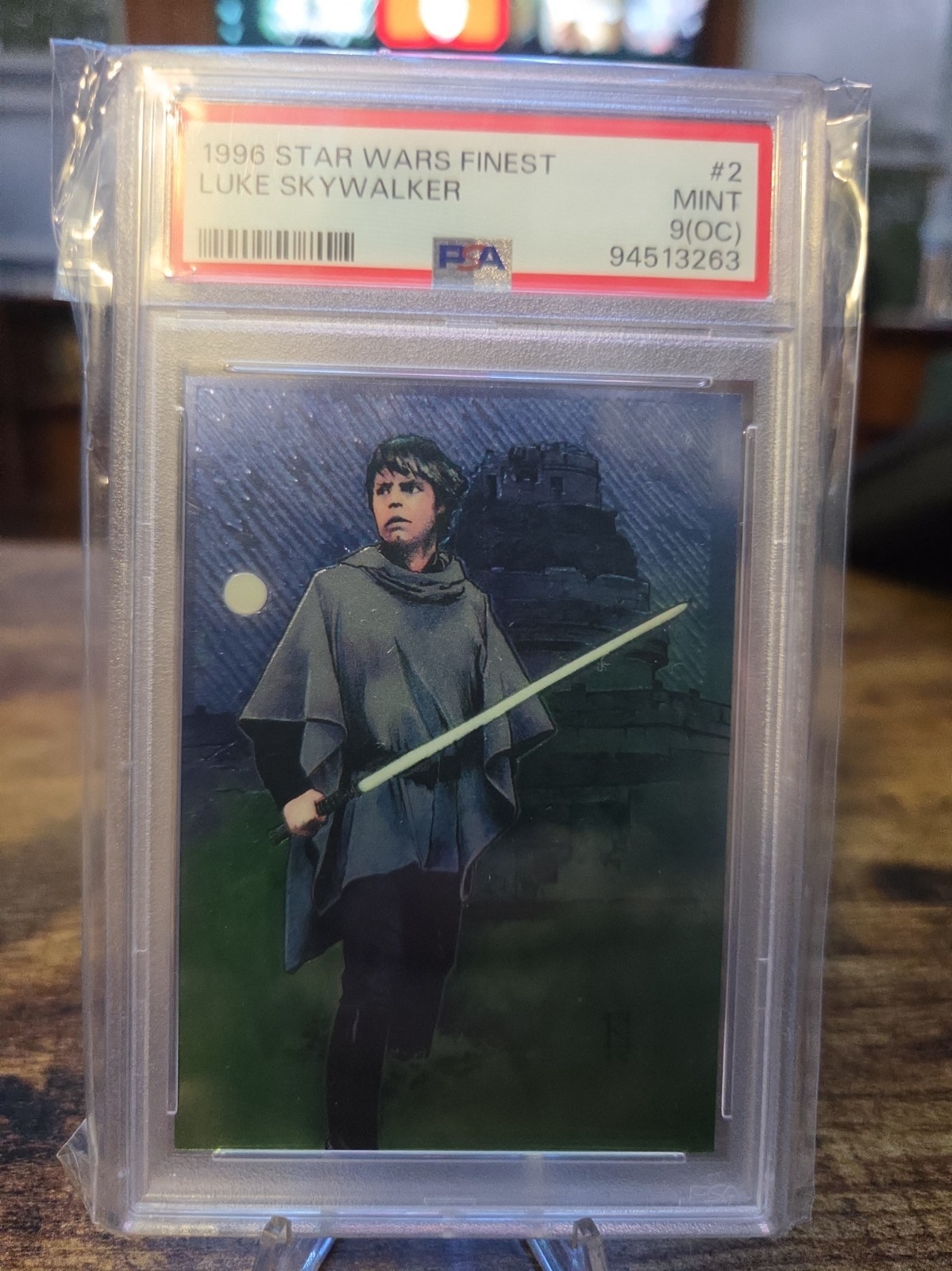 VINTAGE 1996 TOPPS FINEST STAR WARS #2 LUKE SKYWALKER 1ST CHROME PSA 9 (OC)