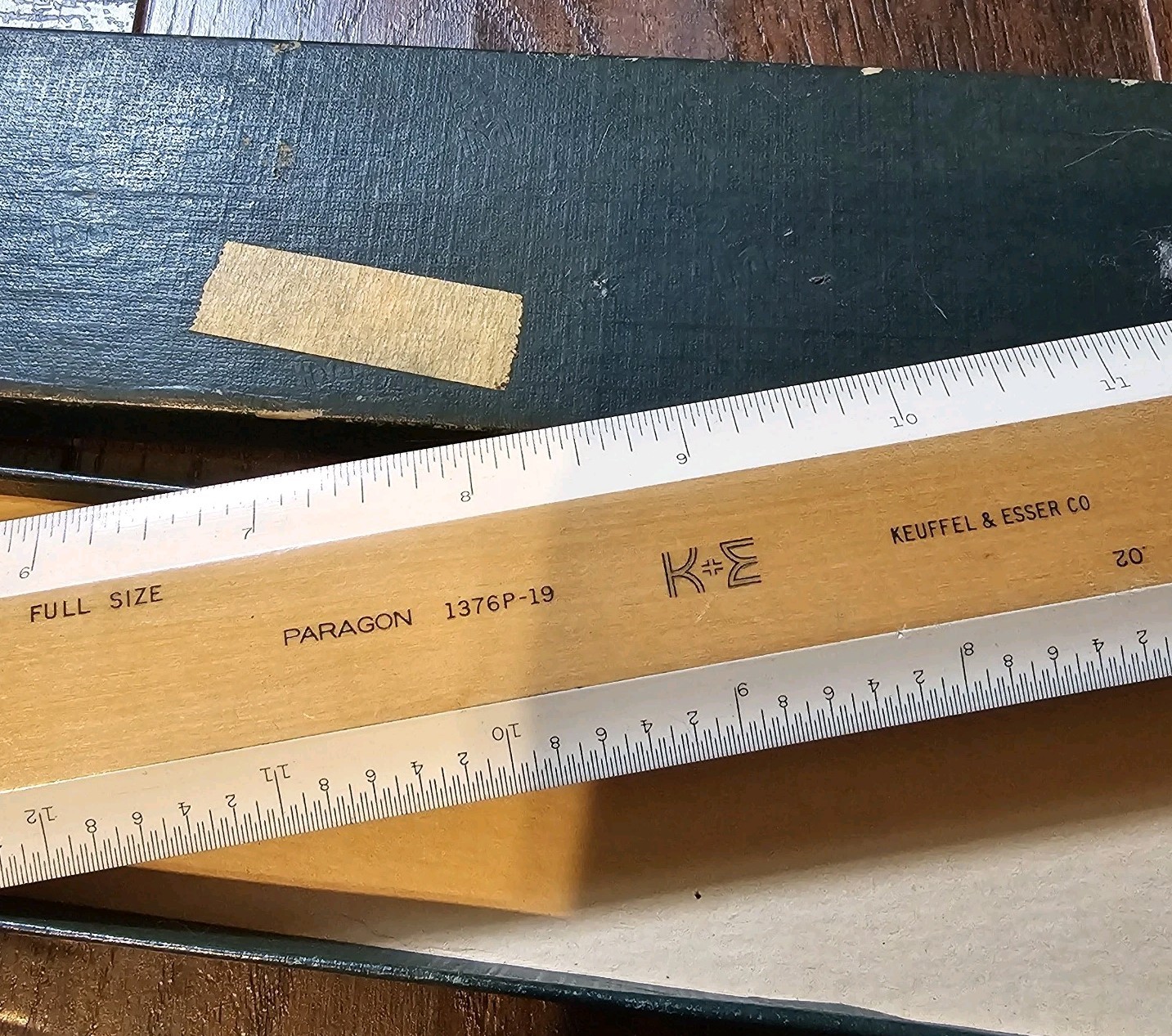 Vintage K&E Keuffel & Esser Paragon 1376P-19 Scale Ruler 16'' Germany with Case