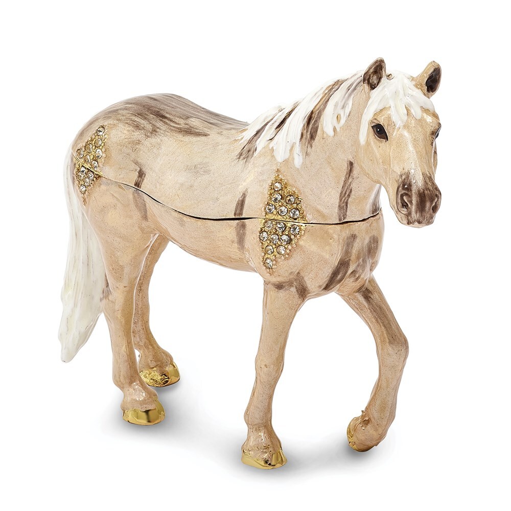 Bejeweled Wild Pony Champagne Trinket Box