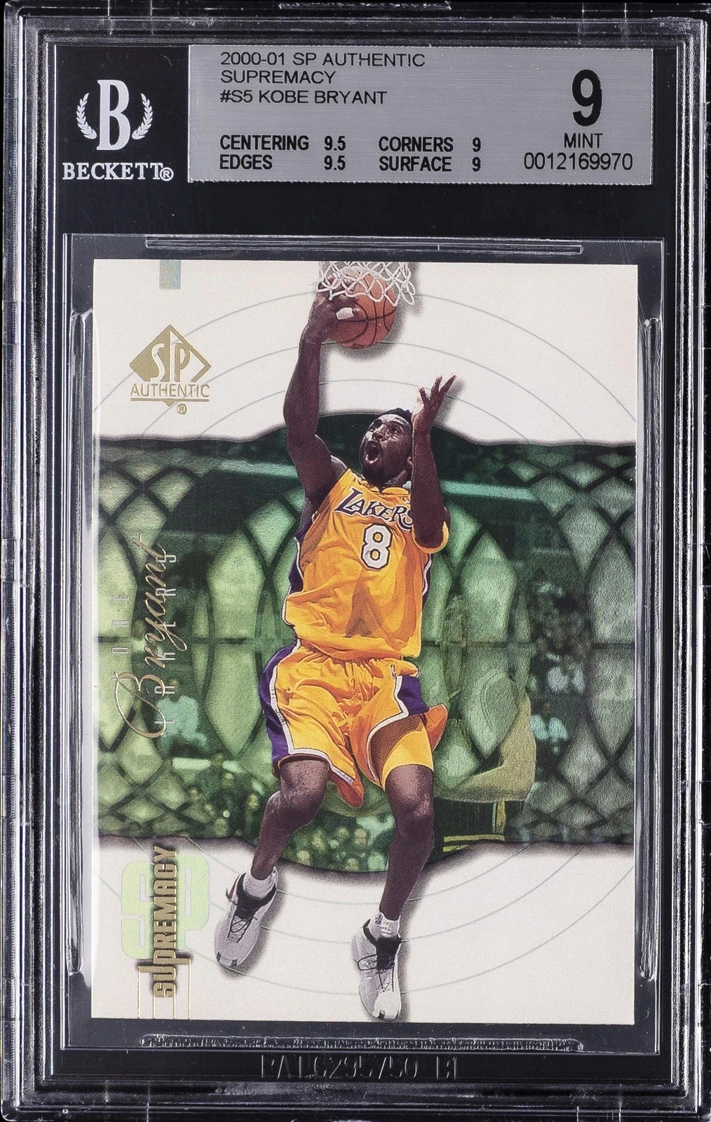 2000 UPPER DECK SP AUTHENTIC SUPREMACY #S5 KOBE BRYANT BGS 9 9.5/9/9.5/9