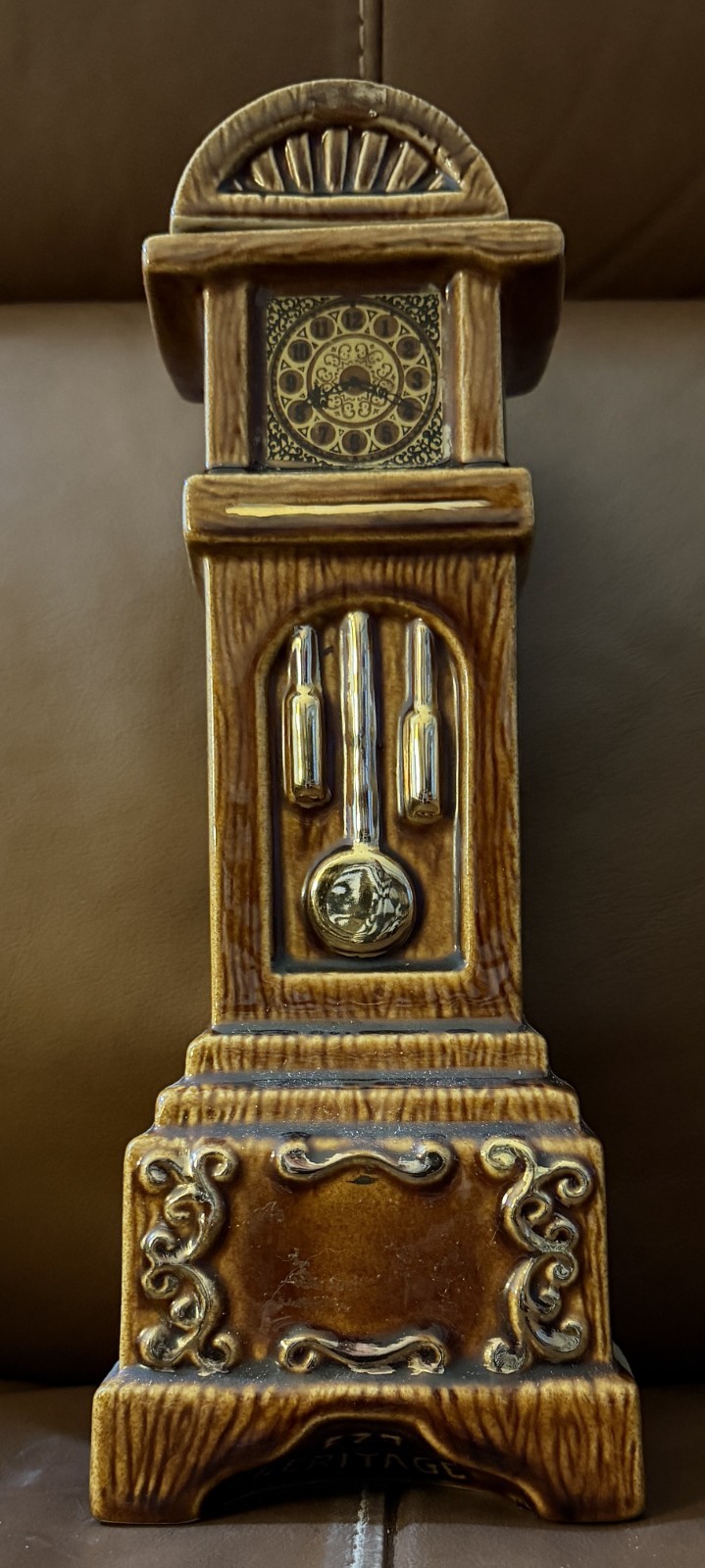 VINTAGE 1970 EZRA BROOKS GRANDFATHER CLOCK DECANTER